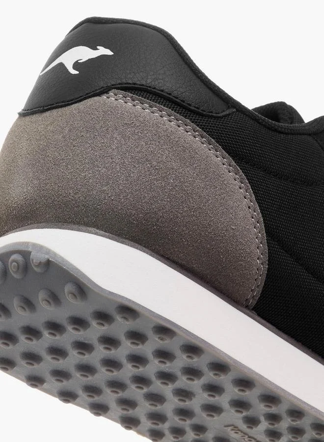 kangaROOS BLACK Men Panelled Lace-Up Sneakers for Men | Best Price UAE