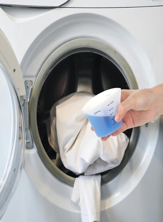 Zelphvt 4 Pcs Silicone Laundry Measuring Cup 125ml Reusable Liquid Measuring Cup Laundry Detergent Dispenser Cups with Scale, Washable No Leak for Home Hotel - Image 4