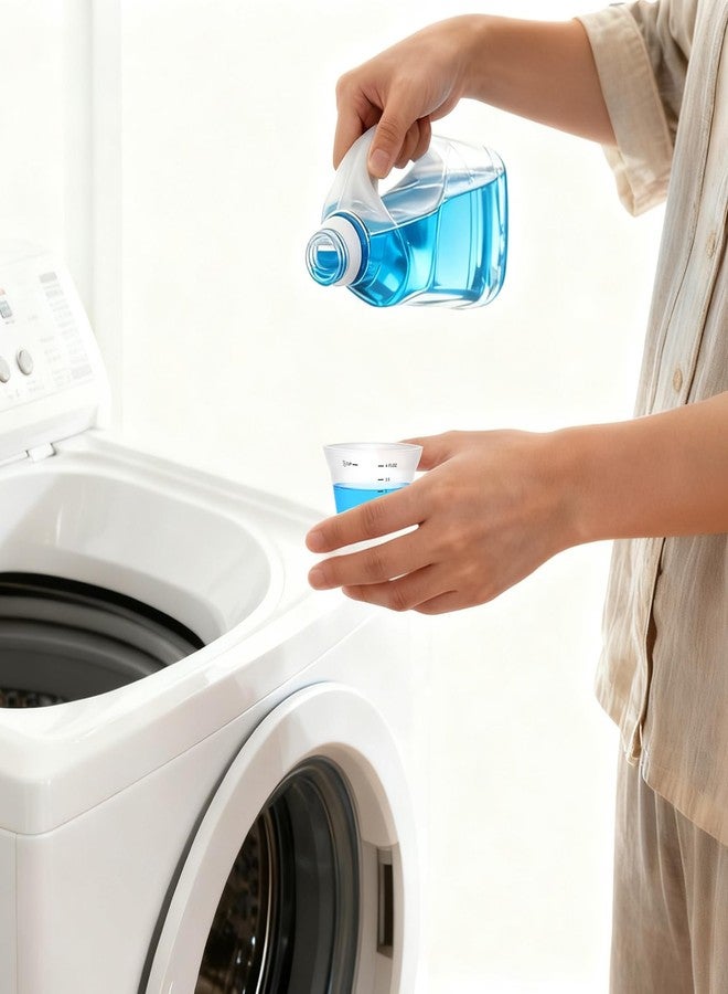 Zelphvt 4 Pcs Silicone Laundry Measuring Cup 125ml Reusable Liquid Measuring Cup Laundry Detergent Dispenser Cups with Scale, Washable No Leak for Home Hotel - Image 3