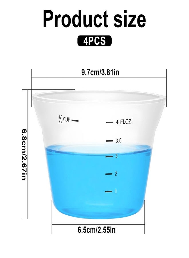 Zelphvt 4 Pcs Silicone Laundry Measuring Cup 125ml Reusable Liquid Measuring Cup Laundry Detergent Dispenser Cups with Scale, Washable No Leak for Home Hotel - Image 2