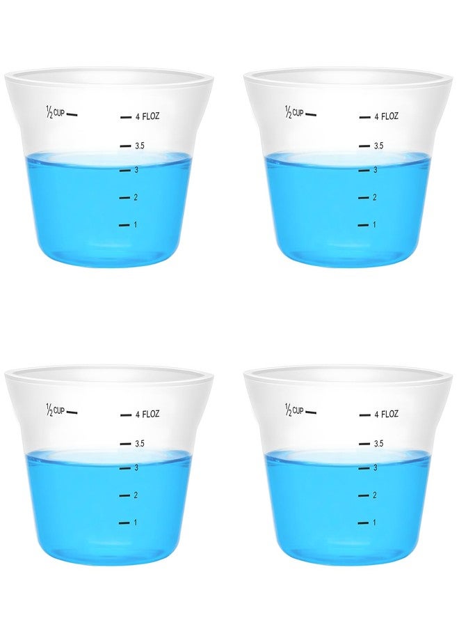 Zelphvt 4 Pcs Silicone Laundry Measuring Cup 125ml Reusable Liquid Measuring Cup Laundry Detergent Dispenser Cups with Scale, Washable No Leak for Home Hotel - Image 1