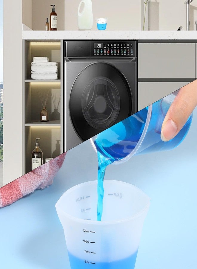 Zelphvt 4 Pcs Silicone Laundry Measuring Cup 125ml Reusable Liquid Measuring Cup Laundry Detergent Dispenser Cups with Scale, Washable No Leak for Home Hotel - Image 5