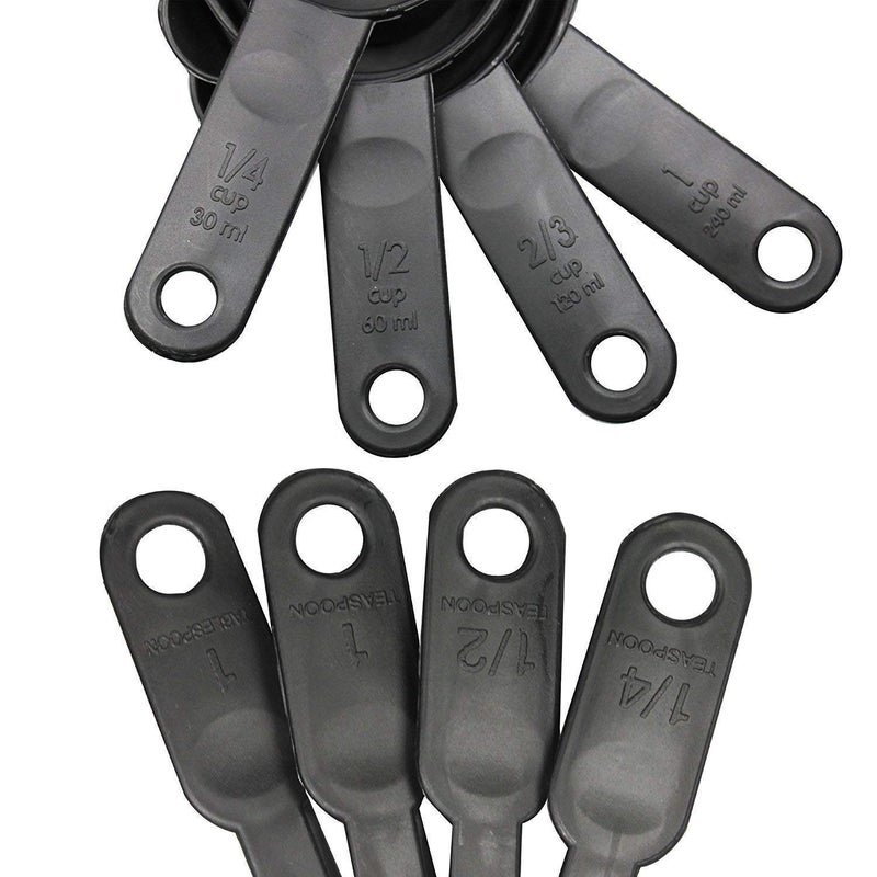 TAKSH TAKSH ENTERPRISE Plastic Measuring Cup Spoon Set with Ring Holder Baking Tools Kitchen Cooking Cake Accessories 8 pcs Set of 2 pcs - Image 4