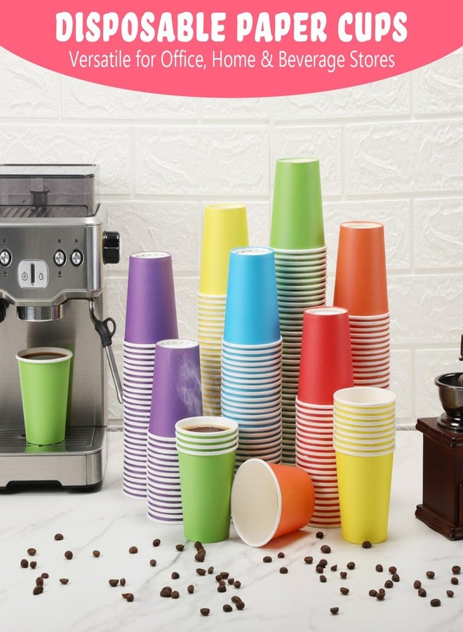 Mimorou 300 Pack 8 oz Disposable Paper Cups, 6 Colors Double PE Coated Coffee Cups for Beverage Hot Cold Drinks for Cafe Tea Drinking Party Picnic Office Home Water Juice (Bright) - Image 4