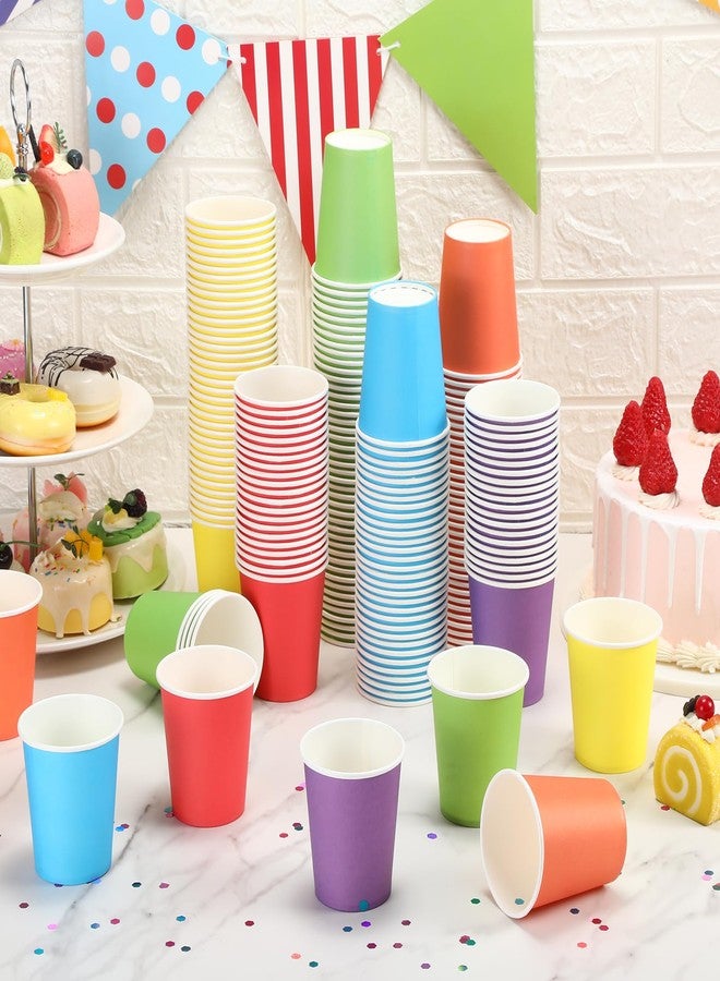 Mimorou 300 Pack 8 oz Disposable Paper Cups, 6 Colors Double PE Coated Coffee Cups for Beverage Hot Cold Drinks for Cafe Tea Drinking Party Picnic Office Home Water Juice (Bright) - Image 2