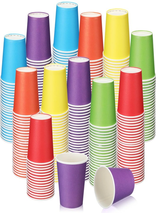 Mimorou 300 Pack 8 oz Disposable Paper Cups, 6 Colors Double PE Coated Coffee Cups for Beverage Hot Cold Drinks for Cafe Tea Drinking Party Picnic Office Home Water Juice (Bright) - Image 1