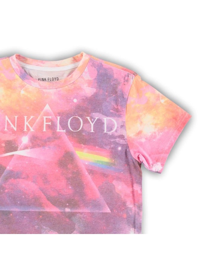PINK FLOYD Mens Rock Shirt Dark Side of The Moon - Oversize Sublimated Vintage Tee, White Pink, XL - Image 5