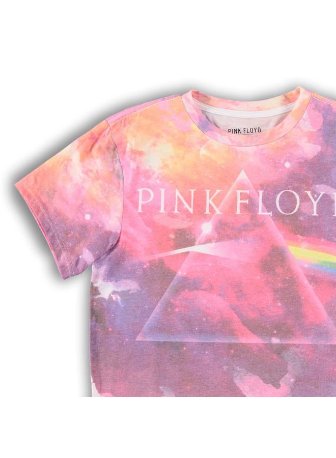 PINK FLOYD Mens Rock Shirt Dark Side of The Moon - Oversize Sublimated Vintage Tee, White Pink, XL - Image 4