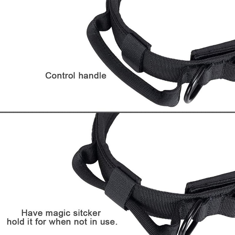 SOLARAE Dog Collar Tactical Dog Collar Military Dog Collar Adjustable Nylon Dog Collar Heavy Duty Metal Buckle with Handle for Dog Training (Black, M) - Image 5