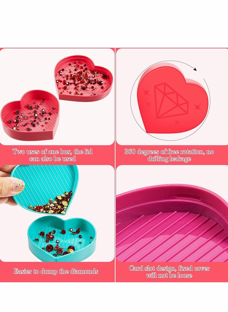 SYOSI Heart Diamond Painting Trays, Diamond Painting Pen, Diamond Art Pen, Resin 5d Diamond Painting Art Drill Pen Kits  for Girls Kids Diy Crafts  - Image 4