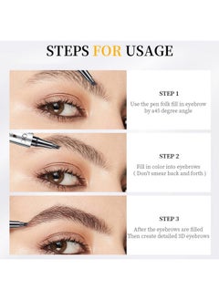 Gecomo Eyebrow Pencil Eyebrow Microblading Pen - Eye Makeup Eyebrow Pen Micro 4 Point Brow Pen Lift & Snatch Eyebrow Microblading Pen Long-Lasting Waterproof Natural Eyebrow Hair (Reddish Brown)  - Image 5