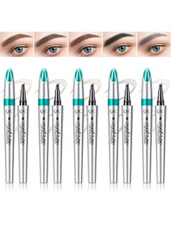 Gecomo Eyebrow Pencil Eyebrow Microblading Pen - Eye Makeup Eyebrow Pen Micro 4 Point Brow Pen Lift & Snatch Eyebrow Microblading Pen Long-Lasting Waterproof Natural Eyebrow Hair (Reddish Brown)  - Image 1