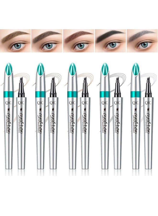 Gecomo Eyebrow Pencil Eyebrow Microblading Pen - Eye Makeup Eyebrow Pen Micro 4 Point Brow Pen Lift & Snatch Eyebrow Microblading Pen Long-Lasting Waterproof Natural Eyebrow Hair (Reddish Brown)  - Image 1