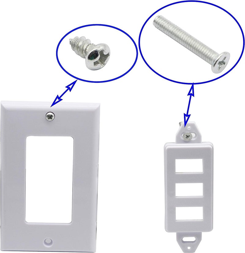 zdyCGTime 3 Port HDMI 2.0 Decorative Wall Plate HDMI Component Composite Audio Video Wall Outlet Mount Panel, Support 4K 60Hz 1080P Perfect for Projector & Home Theater White(3 HDMI)(3 HDMI) - Image 3