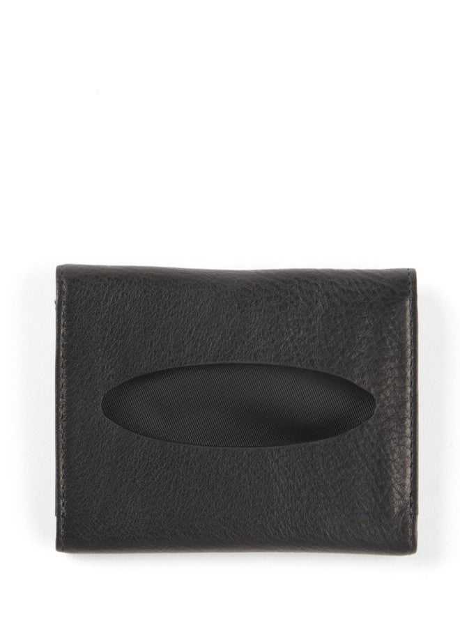 Leatherology Black Onyx Pocket Tissue Holder - Full-Grain Leather Travel Case with Snap Closure, Fits Standard Tissue Packs - Stylish & Compact Tissue Organizer for On-The-Go - Image 4