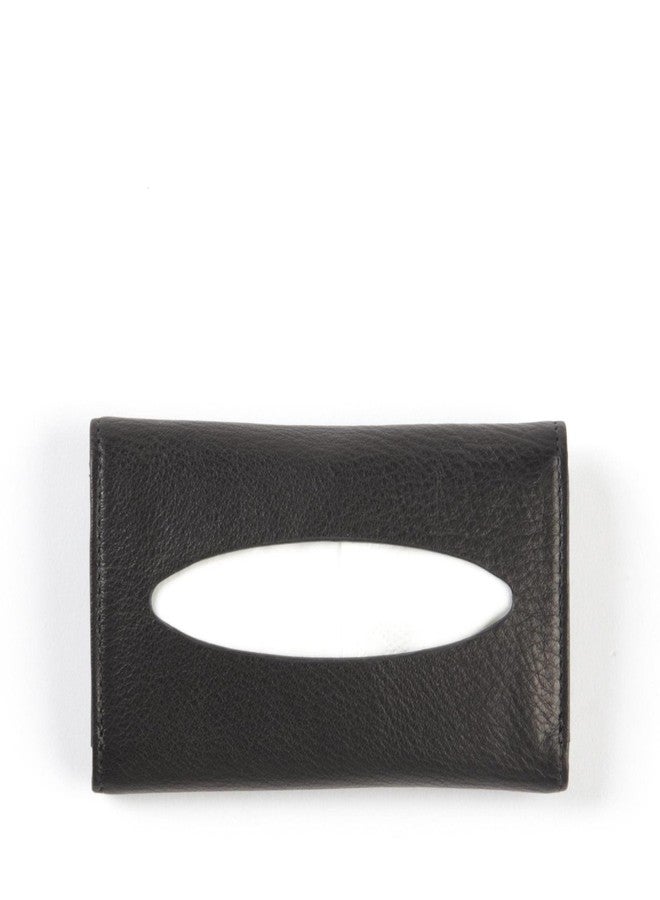 Leatherology Black Onyx Pocket Tissue Holder - Full-Grain Leather Travel Case with Snap Closure, Fits Standard Tissue Packs - Stylish & Compact Tissue Organizer for On-The-Go - Image 1