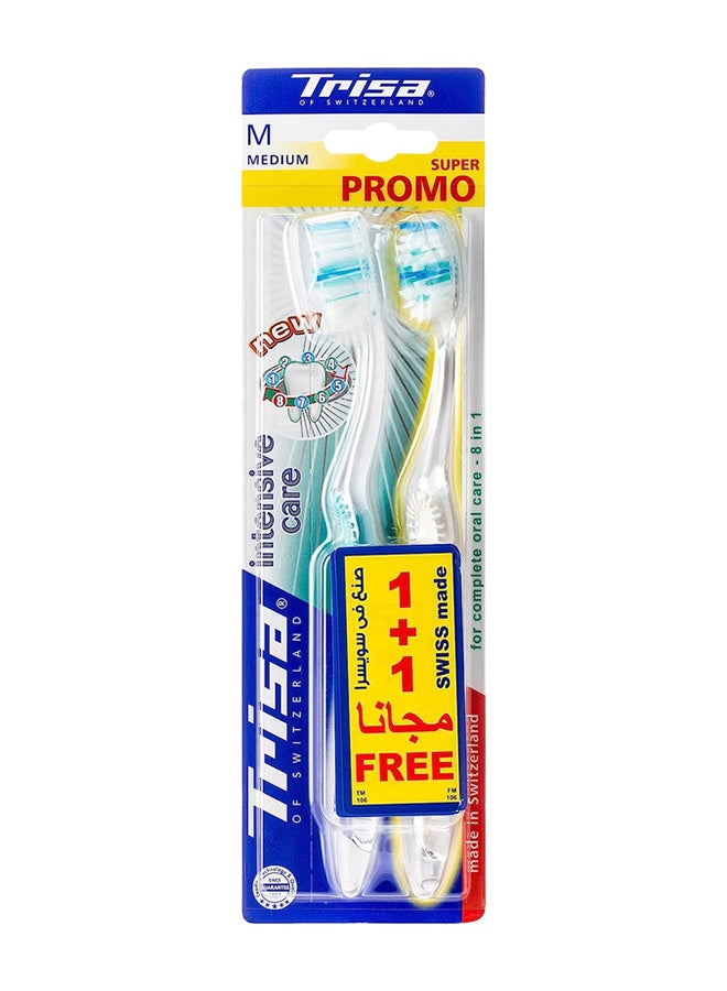 TRISA Toothbrush Intensive Care Medium 1+1 Value Pack - Image 1