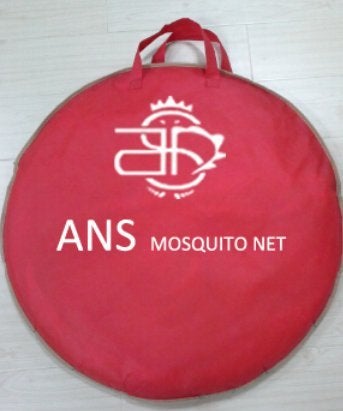 ANS Mosquito net Double Bed Twist Pattern Blue Foldable 200x200x145 cms - Image 2