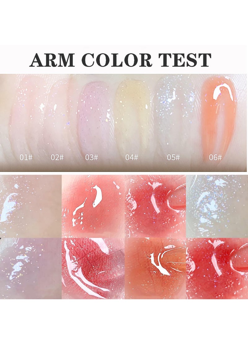 SYOSI Fruity Flavors Lip Glosses, 6 Colors Candy Hydrating Lip Gloss Set, Water Shimmery Women Lip Glosses, Glaze Glass Gloss Lip, Transparent Hyaluronic Acid Lip - Image 2