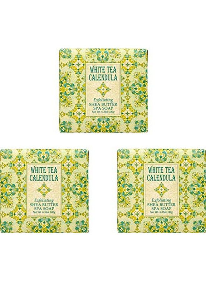 greenwich bay Exfoliating Spa Soap Shea Butter And Cocoa Butter. Blended With Exfoliating Calendula Petals & Wheat Bran No Parabens No Sulfates 6.35 Oz. (3 Pack) … (White Tea Calendula) - Image 2