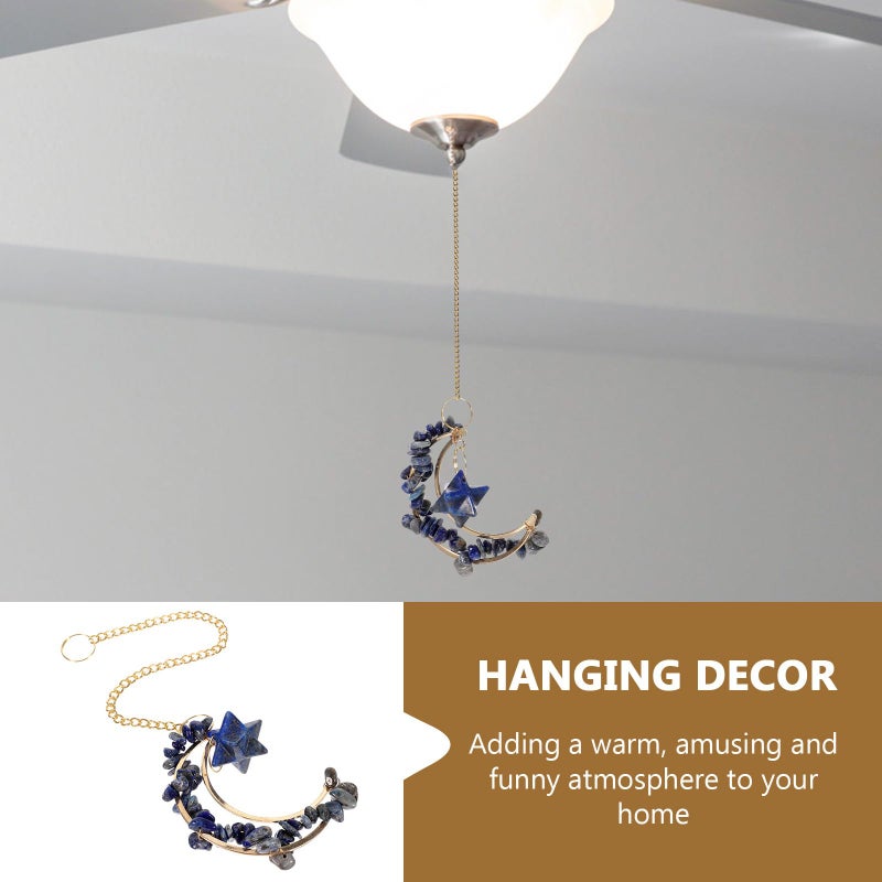 Hanging Prism Light Catcher with Blue Stone Chips for Garden Window and Patio Decor - Image 4