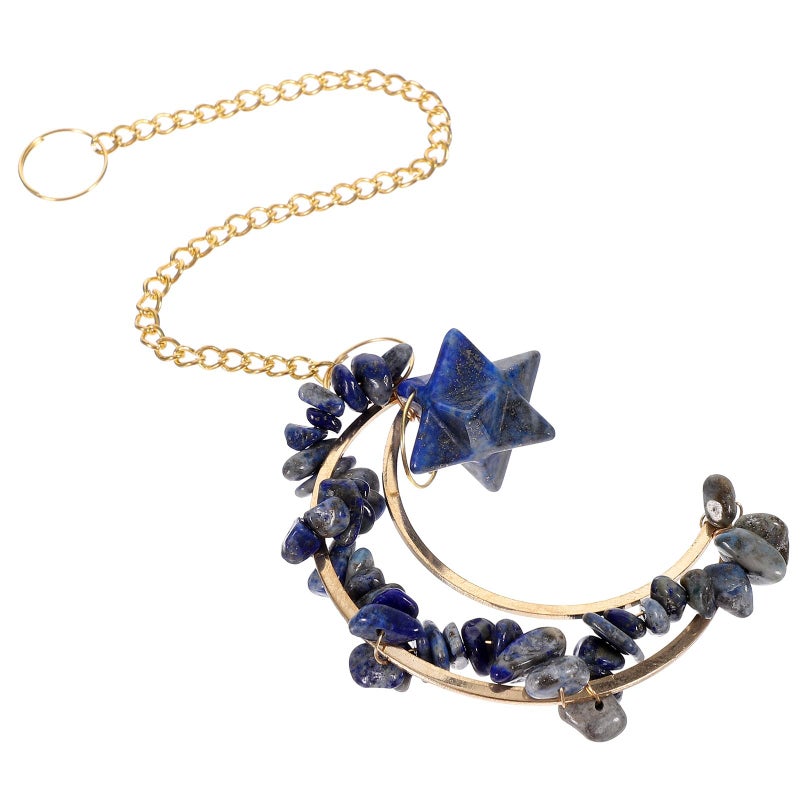 Hanging Prism Light Catcher with Blue Stone Chips for Garden Window and Patio Decor - Image 2