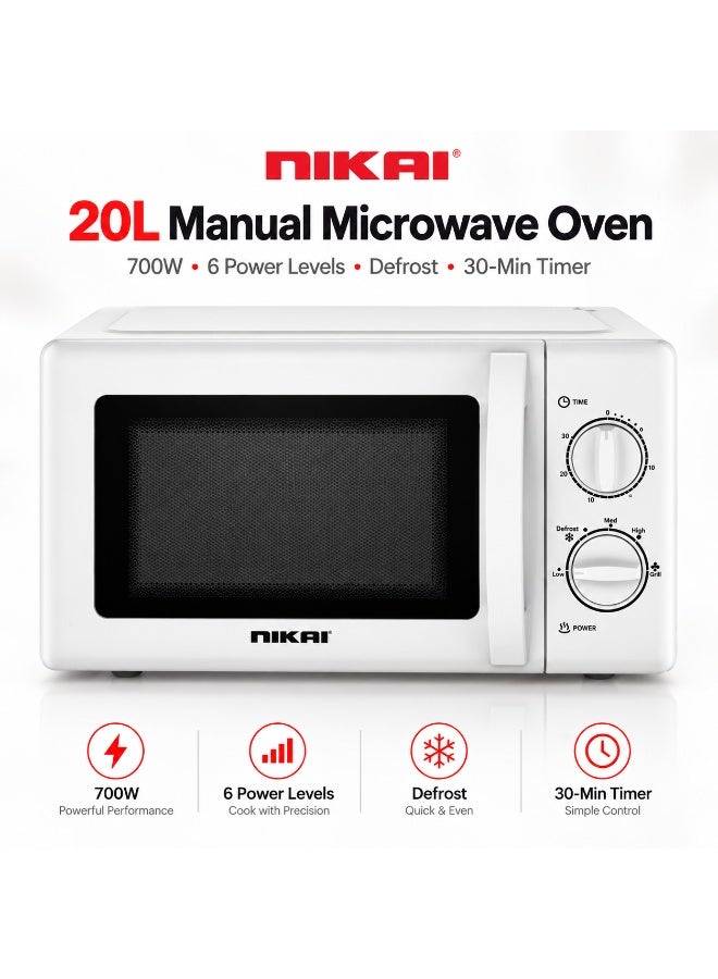 نيكاي فرن ميكروويف 20 L 700 W NMO515N9A/ NMO515N8NX أبيض/ أسود - Image 1