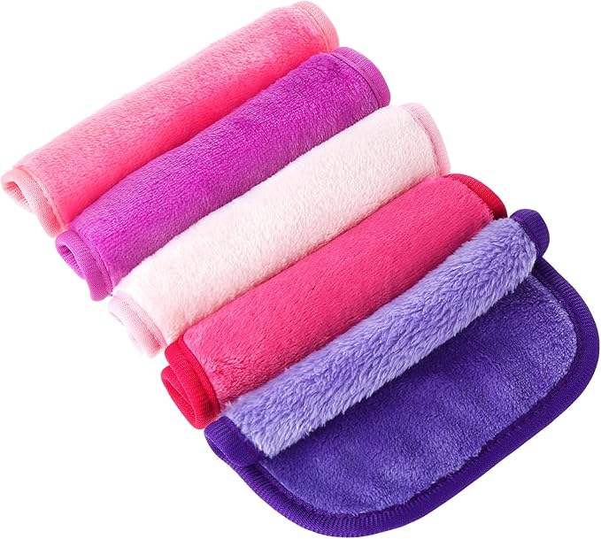 Amaxiu 5Pcs Makeup Remover Cloths Microfiber Reusable Fast Drying Washcloth Face Towels for Women Face Wash Cloth for Sensitive Skin Daily Travel Eye SkincareA - Image 1