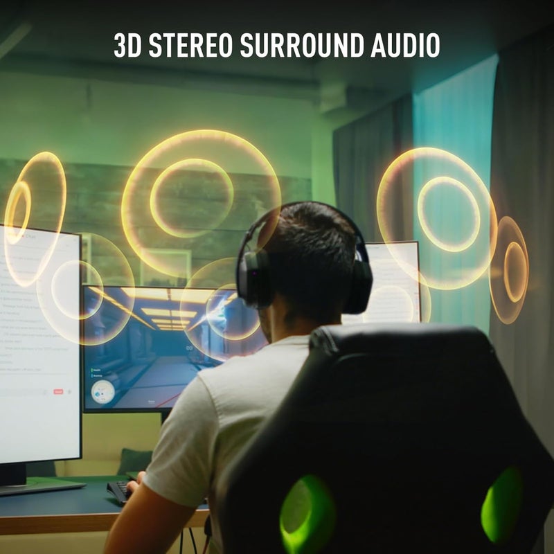 2.4GHz Wireless Gaming Headset for PS5/PS4, PC, Switch, Mac, Bluetooth 5.4 Gaming Headphones with Noise Cancelling Microphone, 169g Ultralight, RGB, Type-C, 35H Battery, Wired Computer Headphones - Image 5