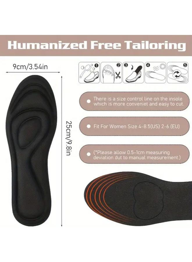 Gray Memory Foam Insoles Full Foot Cushion Arch Support For Women And Men Size 43 44 - Image 2