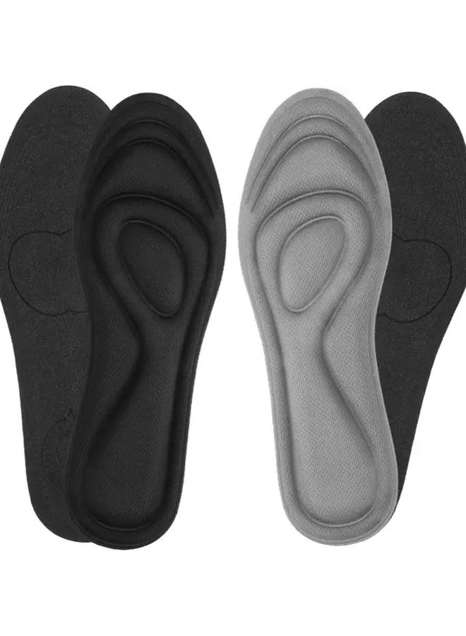Gray Memory Foam Insoles Full Foot Cushion Arch Support For Women And Men Size 43 44 - Image 1