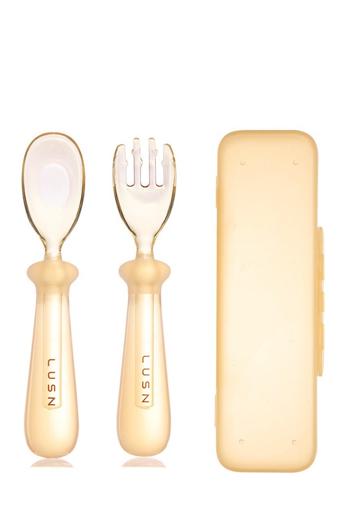 Toddler Utensils Set with Travel Case — Bendable Handle Fork & Spoon, Safe Silicone Grip, PPSU Head, Kids Self-Feeding Cutlery - Image 1