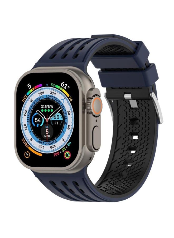 أكاليكس سوار سيليكون ثنائي اللون متوافق مع ساعات أبل ألترا 3 | 2 | 1 للرجال والنساء متوافق مع مقاسات 49 مم / 45 مم / 44 مم / 42 مم. سوار رياضي ناعم مقاوم للماء بفتحات عمودية، متوافق مع ساعات أبل من السلسلة 11 / 10 / 9 / 8 / 7 / 6 / 5 / 4 / 3 / 2 / 1 - Image 1