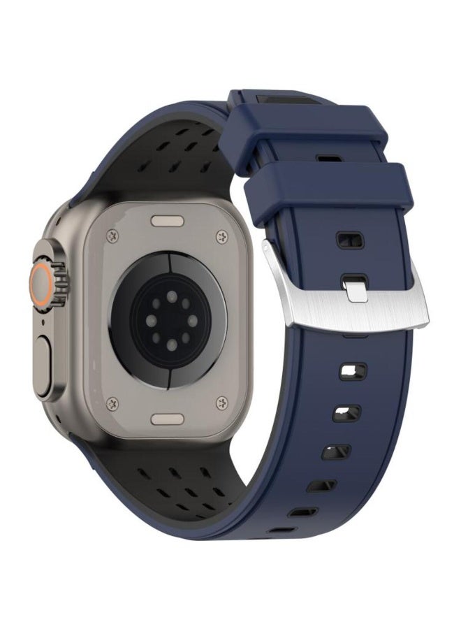 أكاليكس سوار سيليكون ثنائي اللون متوافق مع ساعات أبل ألترا 3 | 2 | 1 للرجال والنساء متوافق مع مقاسات 49 مم / 45 مم / 44 مم / 42 مم. سوار رياضي ناعم مقاوم للماء بفتحات عمودية، متوافق مع ساعات أبل من السلسلة 11 / 10 / 9 / 8 / 7 / 6 / 5 / 4 / 3 / 2 / 1 - Image 2