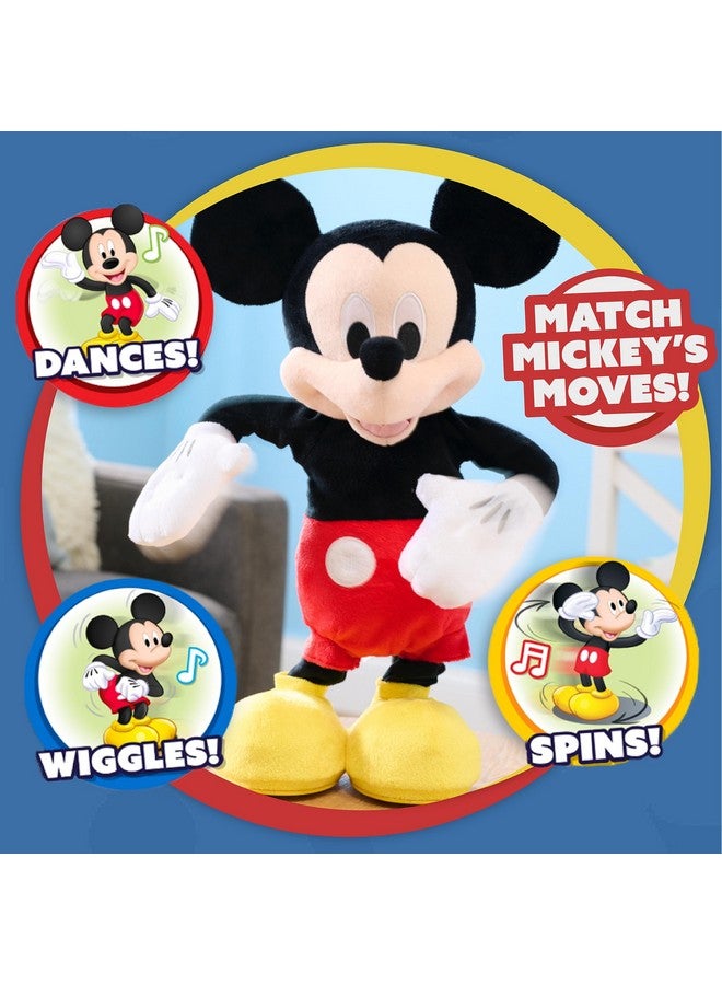 Mickey Disney Junior Mickey Mouse Hot Diggity Dance Mickey Feature Plush, Motion, Sounds, And Games, Officially Licensed Kids Toys For Ages 3 Up By Just Play,Black  - Image 2