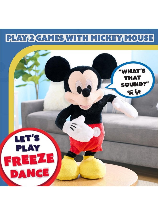 Mickey Disney Junior Mickey Mouse Hot Diggity Dance Mickey Feature Plush, Motion, Sounds, And Games, Officially Licensed Kids Toys For Ages 3 Up By Just Play,Black  - Image 5