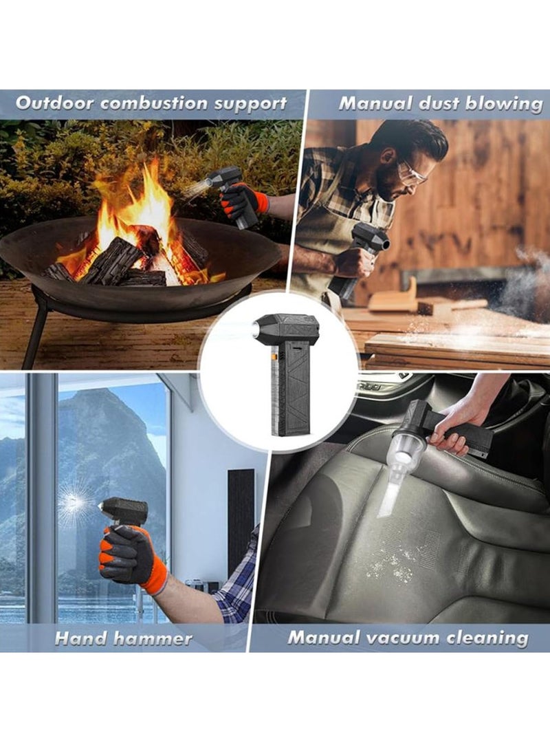 Jet Dry Blower, 130000 RPM Portable Air Blower Super Jet Fan with 3 Wind Speed Adjustments, Cordless Handheld Powerful Blower for Computer Keyboard, Car Cleaning
