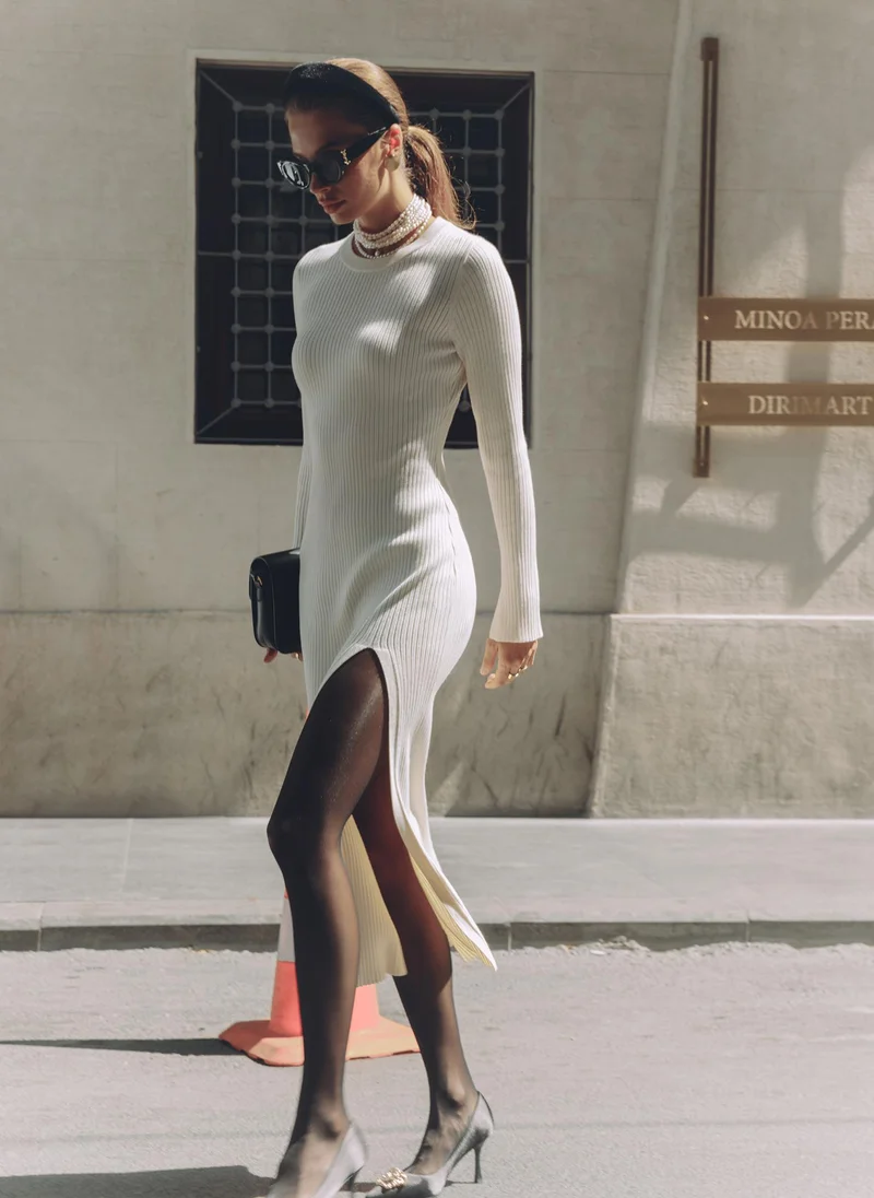 Lichi Ribbed jersey midi dress