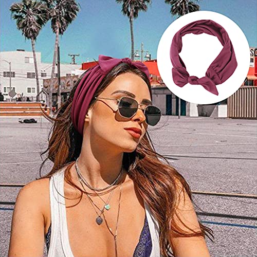 DRESHOW 6 PCS Adjustable Headbands for Women Knotted Headbands Elastic Non-Slip Fashion Hair Bands for Workout Sports Running Yoga - Image 2