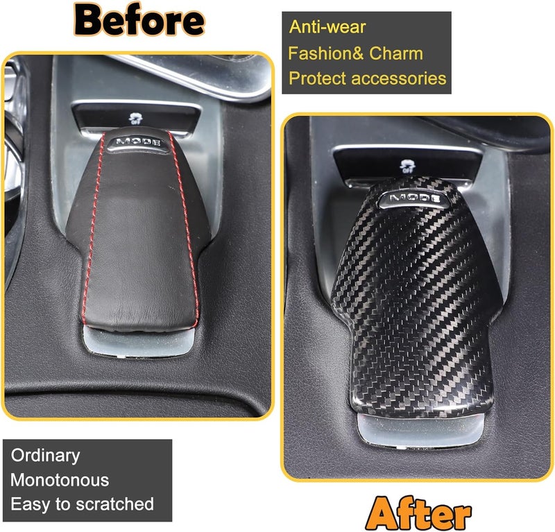 CHEAYAR Carbon Fiber Gear Shift Knob Cover for Corvette C8 Z06 Z51 (2020-2023) - Image 2