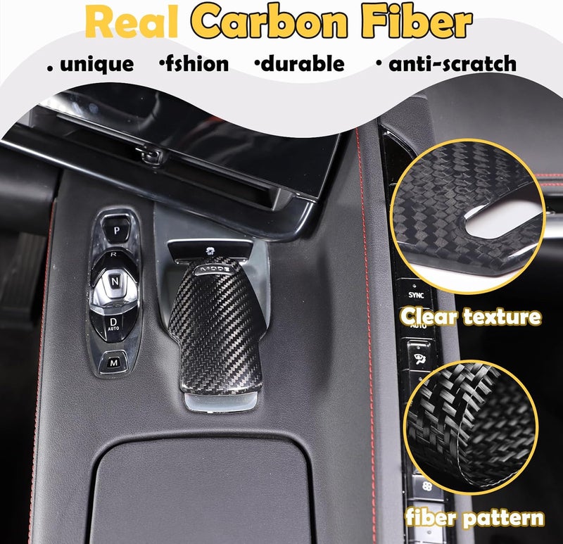 CHEAYAR Carbon Fiber Gear Shift Knob Cover for Corvette C8 Z06 Z51 (2020-2023) - Image 3