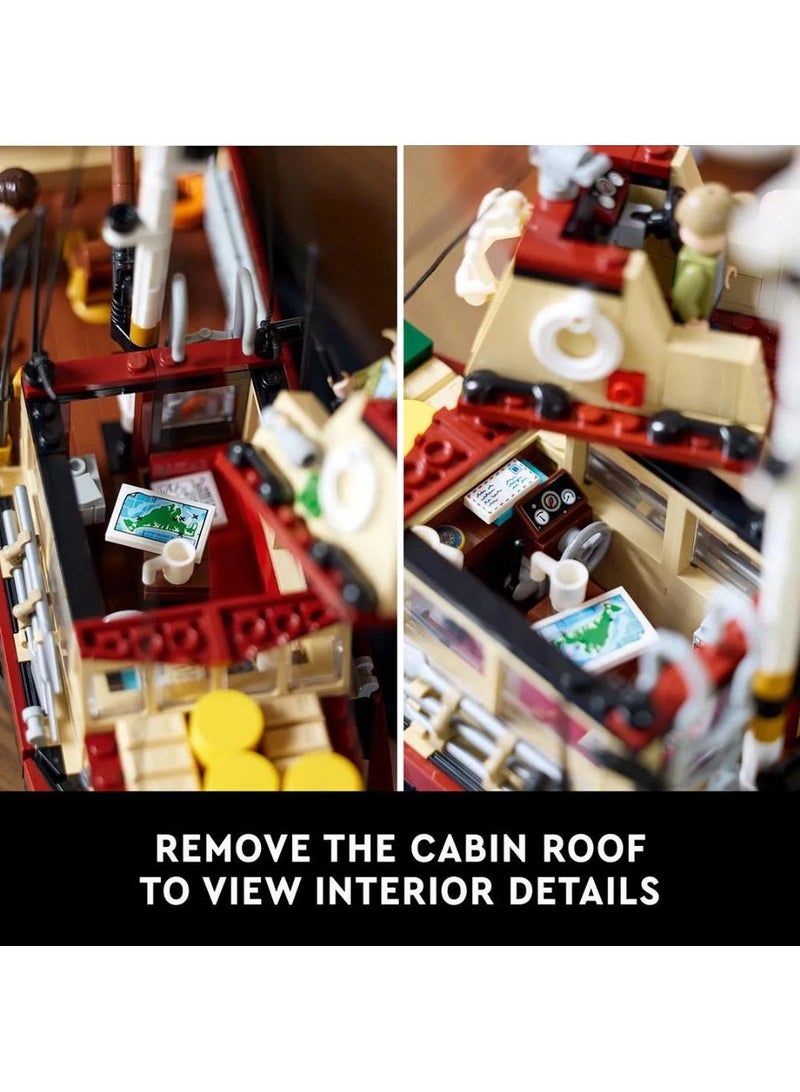 ليغو مجموعة بناء هدايا سمكة قرش من ليجو آيدياز، مجموعة ديوراما للبالغين، تتضمن قارب أوركا 21350 - 1497 قطعة - Image 5