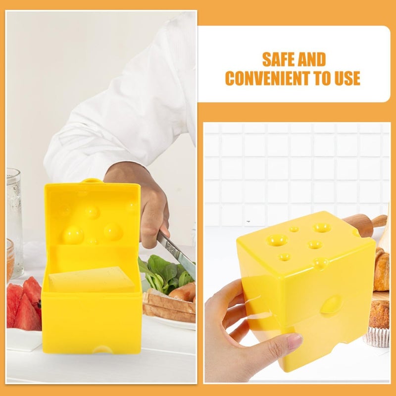 3pcs Airtight Plastic Cheese Storage Containers with Flip Lids, Fridge Slice Cheese Holders for Kitchen Food Organization and Butter Storage - Image 5