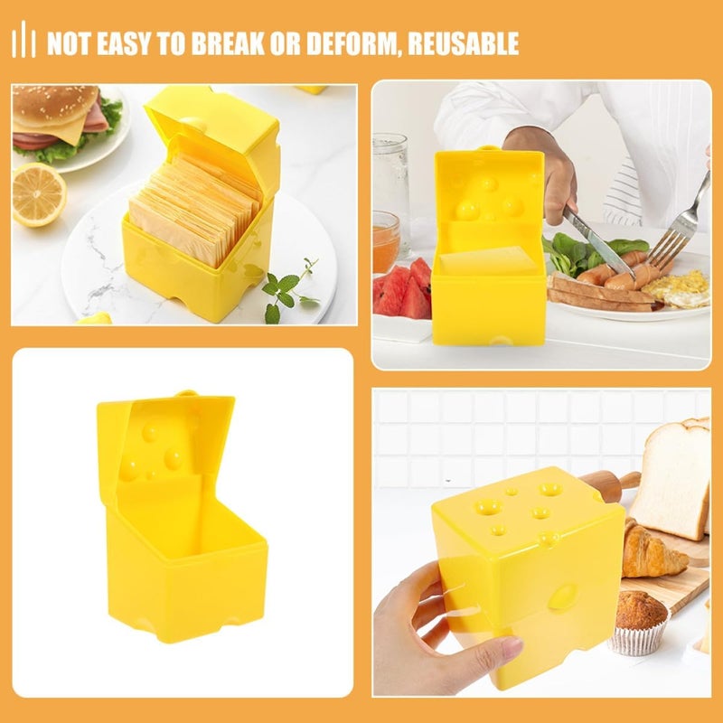 3pcs Airtight Plastic Cheese Storage Containers with Flip Lids, Fridge Slice Cheese Holders for Kitchen Food Organization and Butter Storage - Image 4