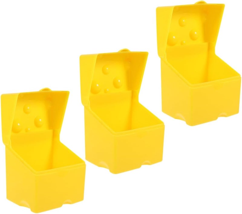 3pcs Airtight Plastic Cheese Storage Containers with Flip Lids, Fridge Slice Cheese Holders for Kitchen Food Organization and Butter Storage - Image 1