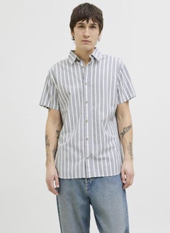 JACK & JONES Jjjoshua Oxford Stripe Detail Regular Fit Shirt  - Image 1