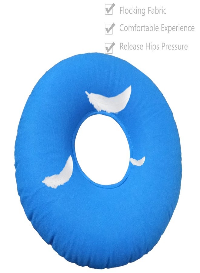 Shineyid Donut Pillow, Inflatable Donut Cushion for Tailbone Pain,Hemorrhoid Seat Cushion (15" Light Blue, Air Pump Included) - Image 3