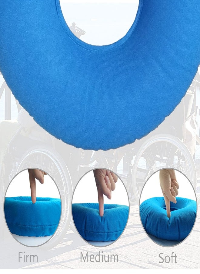 Shineyid Donut Pillow, Inflatable Donut Cushion for Tailbone Pain,Hemorrhoid Seat Cushion (15" Light Blue, Air Pump Included) - Image 4