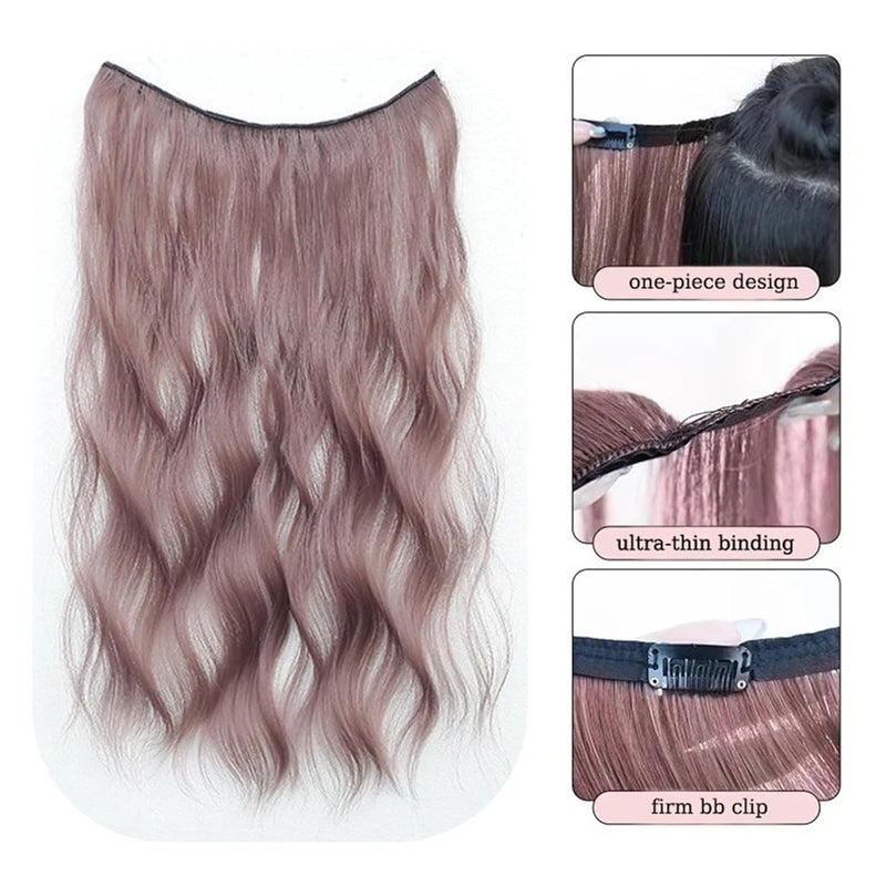 20-Inch Wavy Colorful Clip-In Hair Extensions, Synthetic Curly Wig Piece for Women(Wavy08) - Image 4