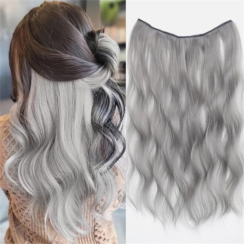 20-Inch Wavy Colorful Clip-In Hair Extensions, Synthetic Curly Wig Piece for Women(Wavy08) - Image 1